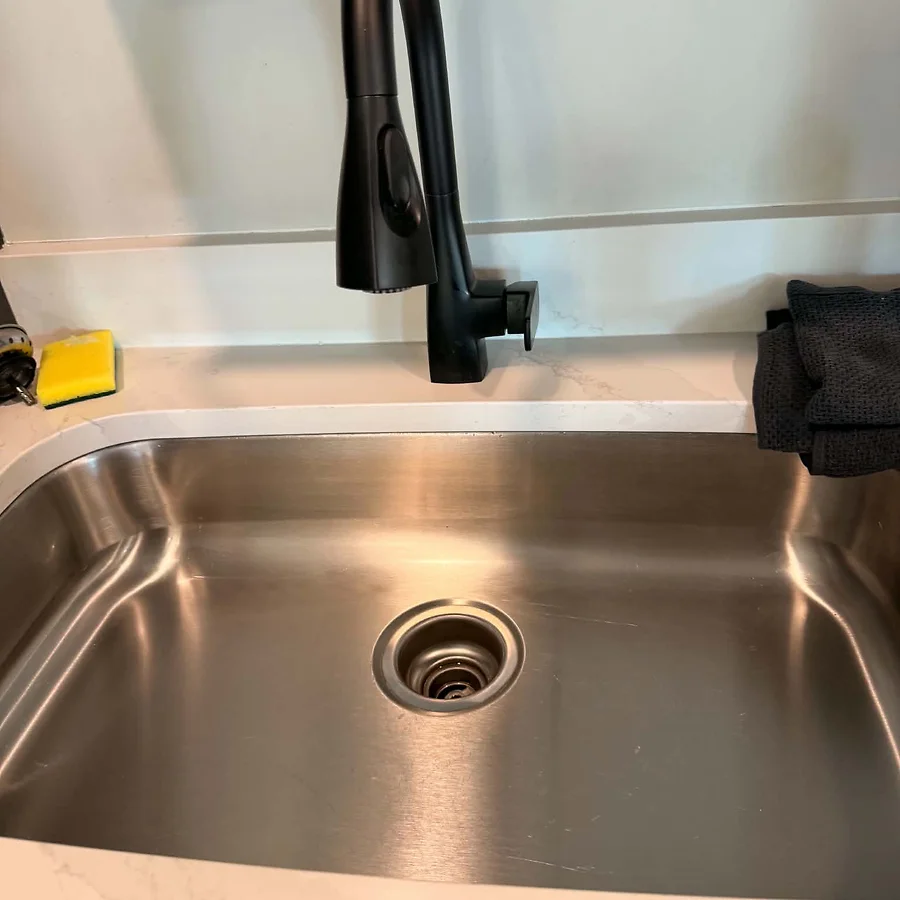 After cleaning: Stainless Utility Sink