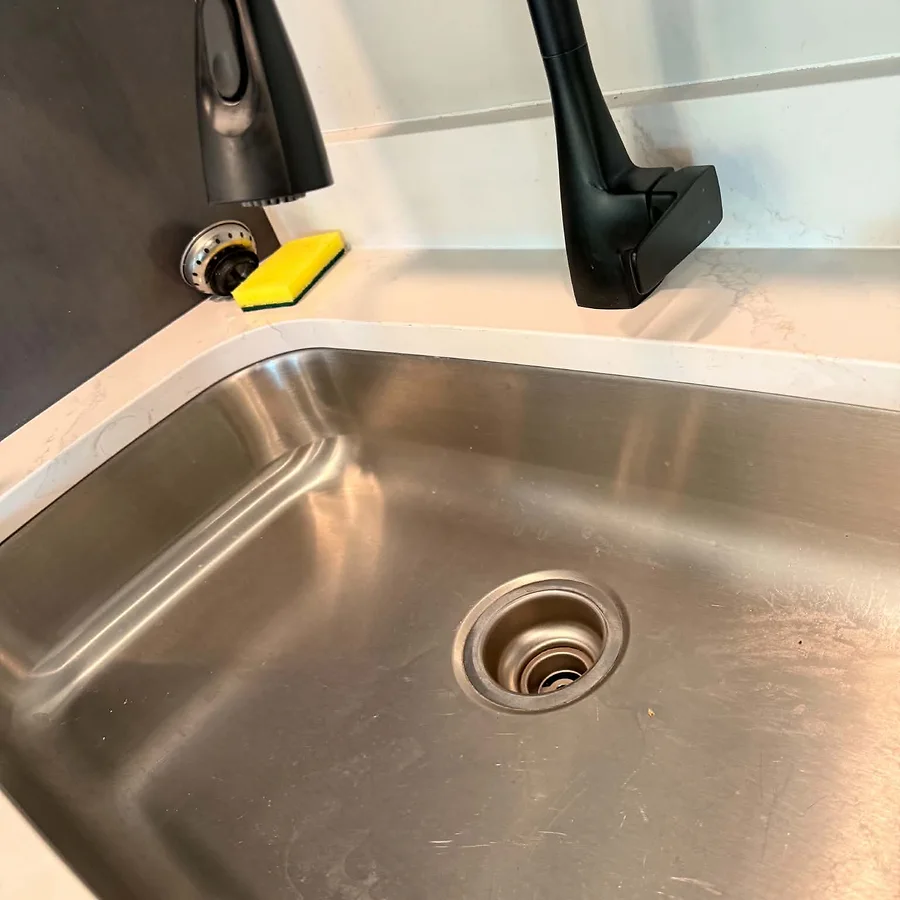 Before cleaning: Stainless Utility Sink